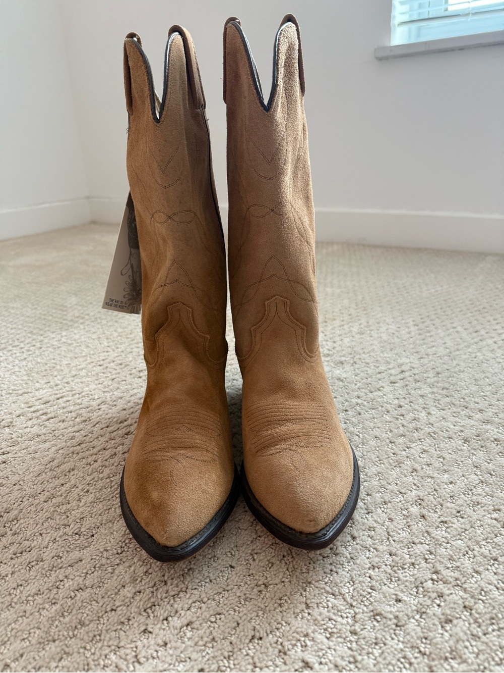 ACME Cowboy Boots in Tan Leather